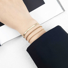 Load image into Gallery viewer, Herringbone Gold Chain Bracelets for Women  Adjustable.
