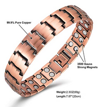 Загрузить изображение в средство просмотра галереи, Magnetic Therapy Bracelet Men Women for Arthritis &amp; Pain Relief  Pure Copper.
