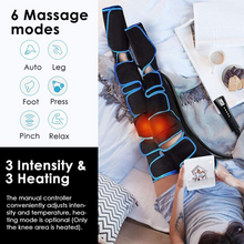 Charger l&#39;image dans la galerie, Leg Compression Massager Cordless and Rechargeable Thigh and Knee Boots Device with Heat for Circulation and Recovery Legs Pain Relief Lymphatic Drainage.
