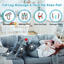 Загрузить изображение в средство просмотра галереи, Leg Air Compression Massager  with Heat Therapy Foot Calf Thigh Circulation for Restless Legs Syndrome - Grey
