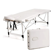 Load image into Gallery viewer, Portable Massage Table With Adjustable Aluminum Frame White
