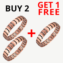 Загрузить изображение в средство просмотра галереи, Magnetic Therapy Bracelet Men Women for Arthritis &amp; Carpal Tunnel Pain Relief Pure Copper - Buy 2 + Get 1 Free!!
