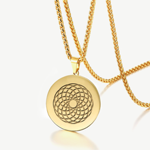 Lade das Bild in den Galerie-Viewer, Emf 5G Protection Quantum Scalar 24K Gold Circle Pendant Necklace.
