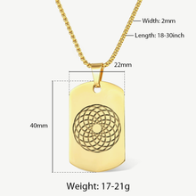 Cargar imagen en el visor de la galería, Emf 5G Protection Quantum Scalar Dog Tag Pendant Necklace - Gold.
