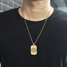 Load image into Gallery viewer, Emf 5G Protection Quantum Scalar Dog Tag Pendant Necklace - Gold.
