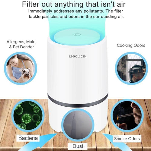 Air Purifier Hepa Filters With Night Light Desktop Gl2103