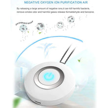 Cargar imagen en el visor de la galería, Usb Portable Wearable Air Purifier Negative Ion Freshener Necklace (White) Air Filter

